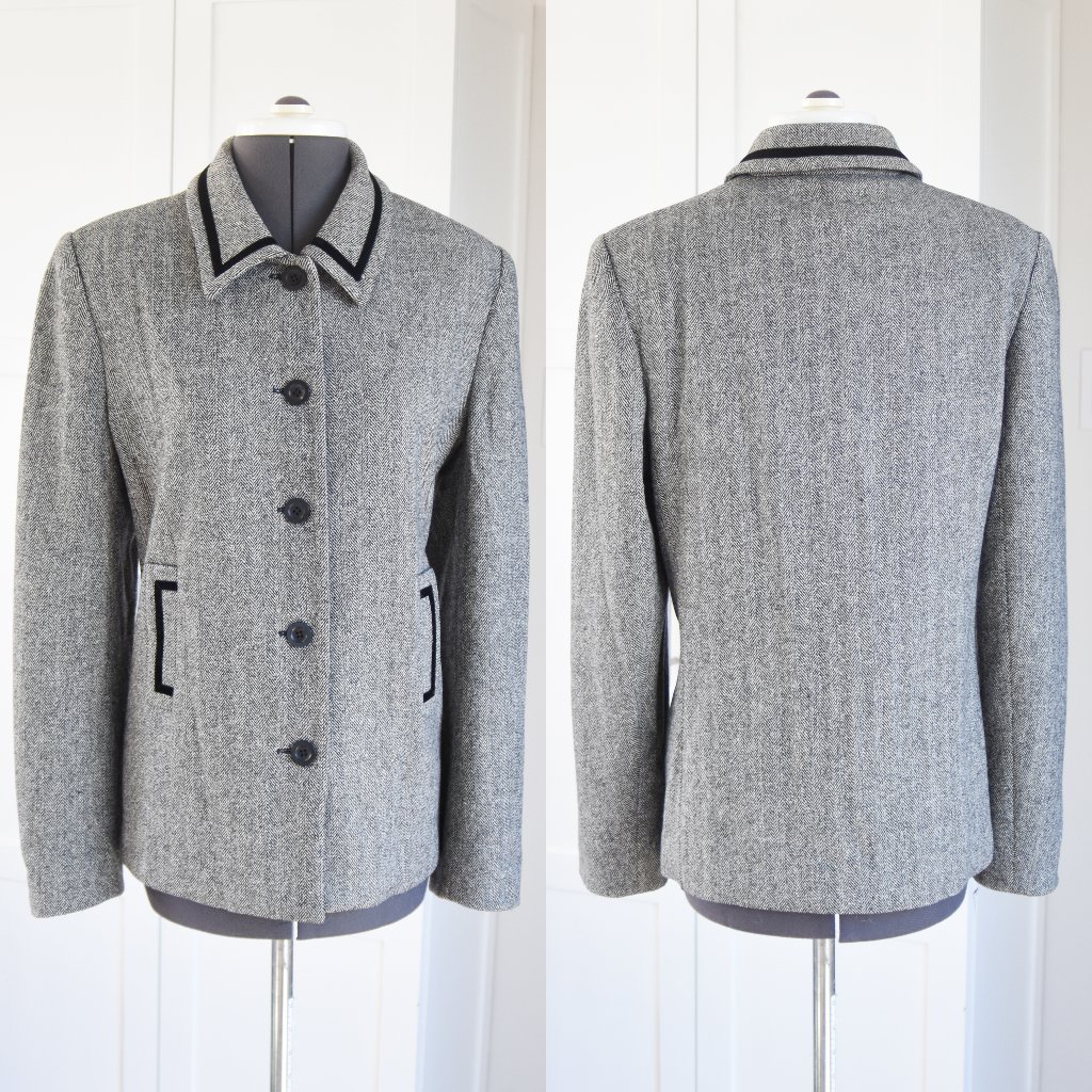 Philippe Adec Paris Tweed Herringbone Jacket 10/42